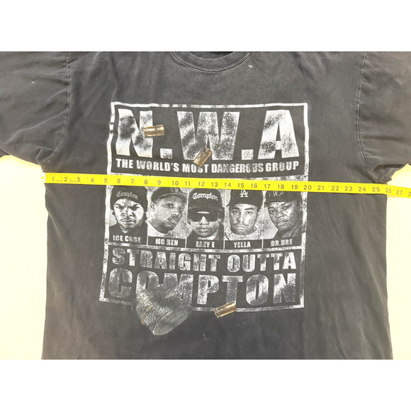 Vintage NWA Straight Outta Compton T-Shirt Phat Dog 2XL Black Airbrush Back Y2K - Picture 5 of 7